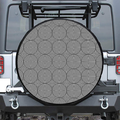 Psychedelic Circle Pattern Print Tire Cover