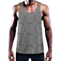 Psychedelic Circle Pattern Print Men's Workout Tank Top