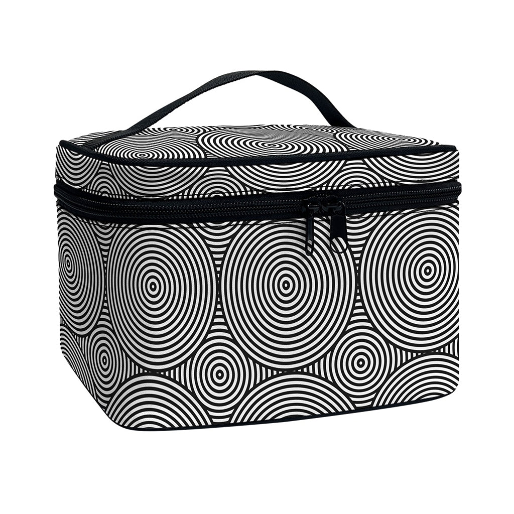 Psychedelic Circle Pattern Print Travel Makeup Bag