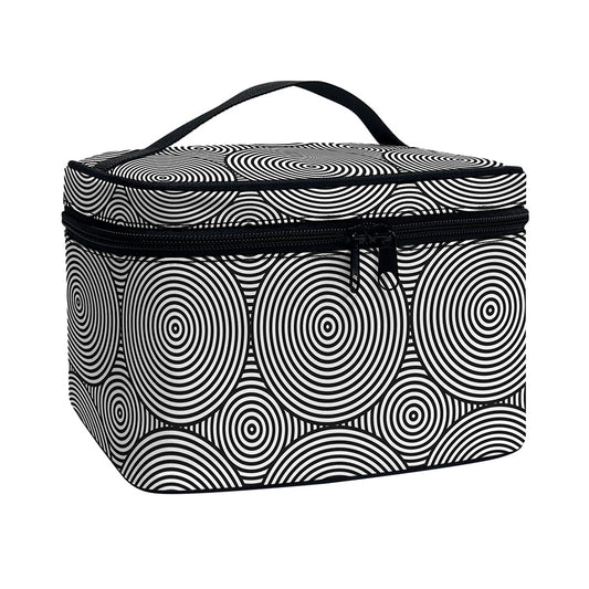 Psychedelic Circle Pattern Print Travel Makeup Bag