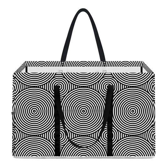 Psychedelic Circle Pattern Print Utility Tote Bag