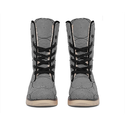 Psychedelic Circle Pattern Print Winter Boots