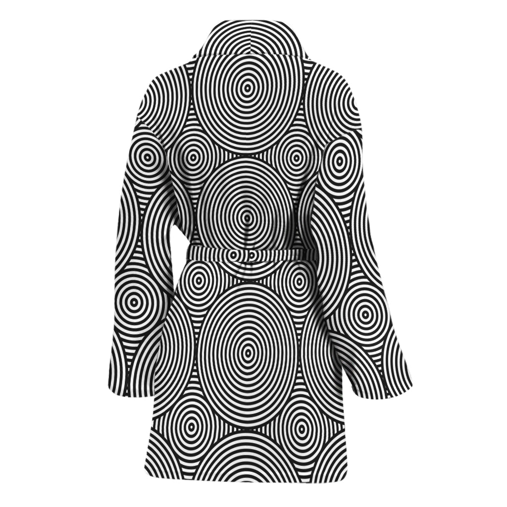 Psychedelic Circle Pattern Print Women's Bathrobe