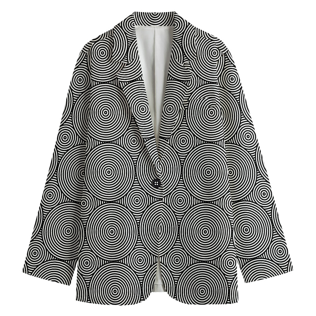 Psychedelic Circle Pattern Print Women's Blazer