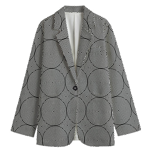 Psychedelic Circle Pattern Print Women's Blazer