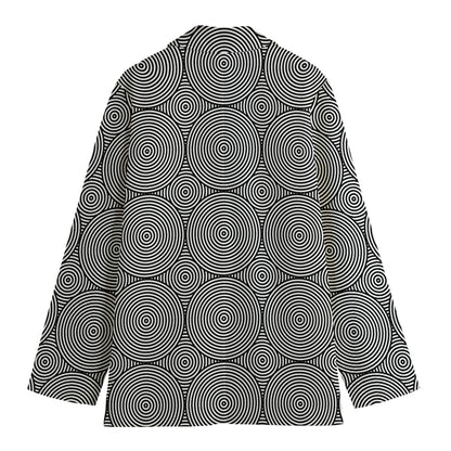 Psychedelic Circle Pattern Print Women's Blazer
