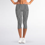Psychedelic Circle Pattern Print Women's Capri Leggings