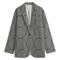 Psychedelic Circle Pattern Print Women's Cotton Blazer