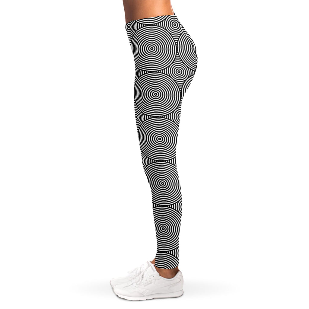 Psychedelic Circle Pattern Print Women's Leggings