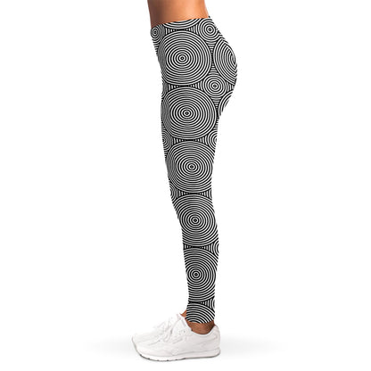 Psychedelic Circle Pattern Print Women's Leggings