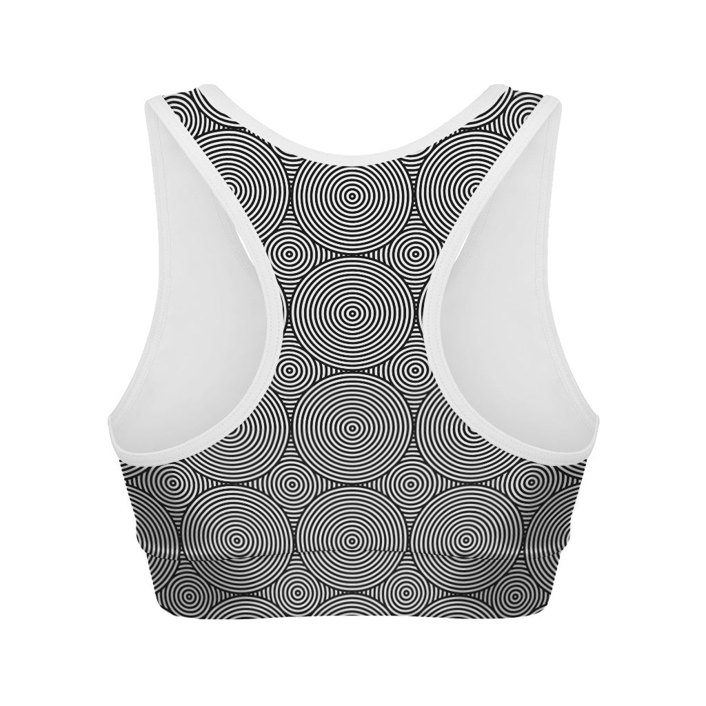 Psychedelic Circle Pattern Print Women's Sports Bra