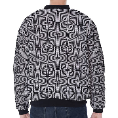 Psychedelic Circle Pattern Print Zip Sleeve Bomber Jacket