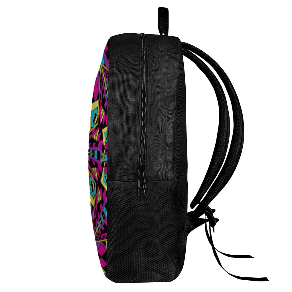 Psychedelic Ethnic Trippy Print 17 Inch Backpack