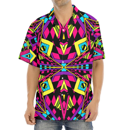 Psychedelic Ethnic Trippy Print Aloha Shirt