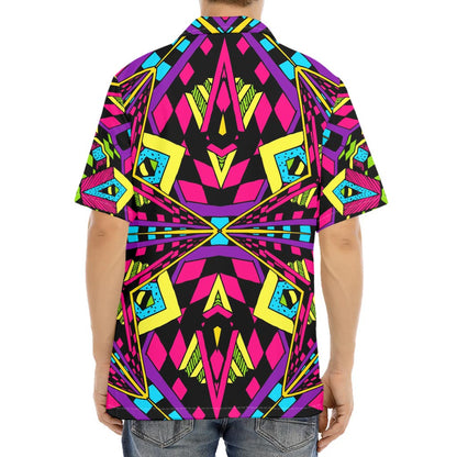 Psychedelic Ethnic Trippy Print Aloha Shirt