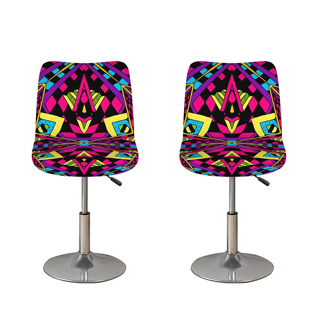 Psychedelic Ethnic Trippy Print Bar Stool Covers