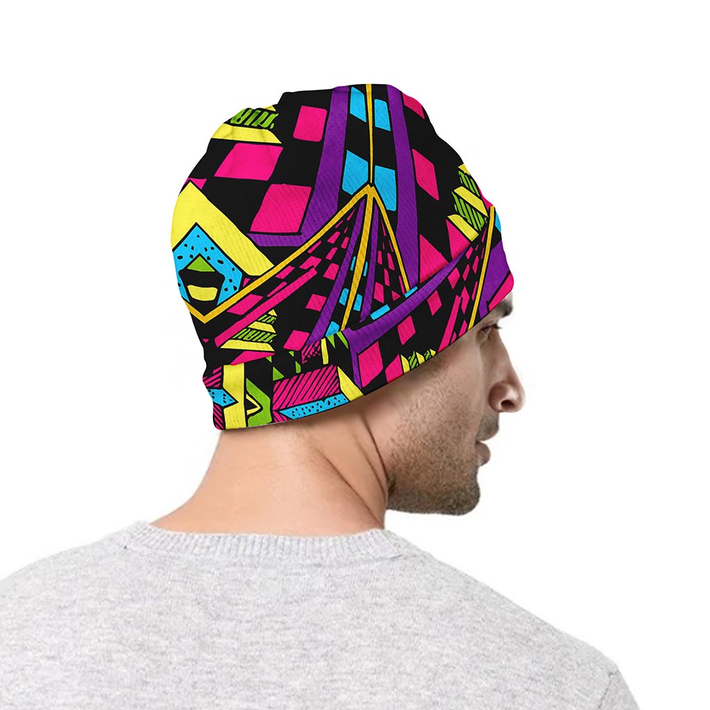 Psychedelic Ethnic Trippy Print Beanie