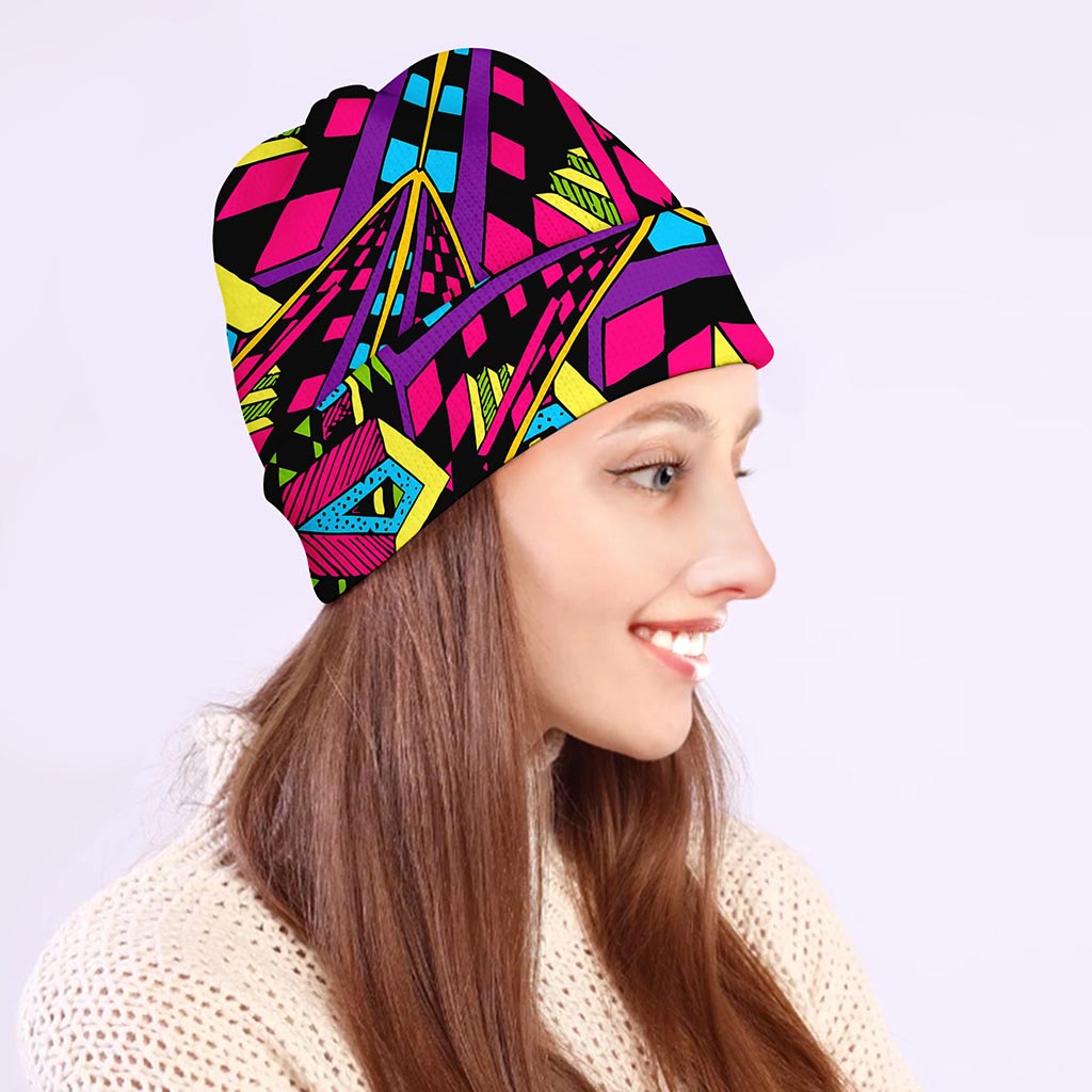 Psychedelic Ethnic Trippy Print Beanie