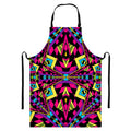 Psychedelic Ethnic Trippy Print Bib Apron With Pocket