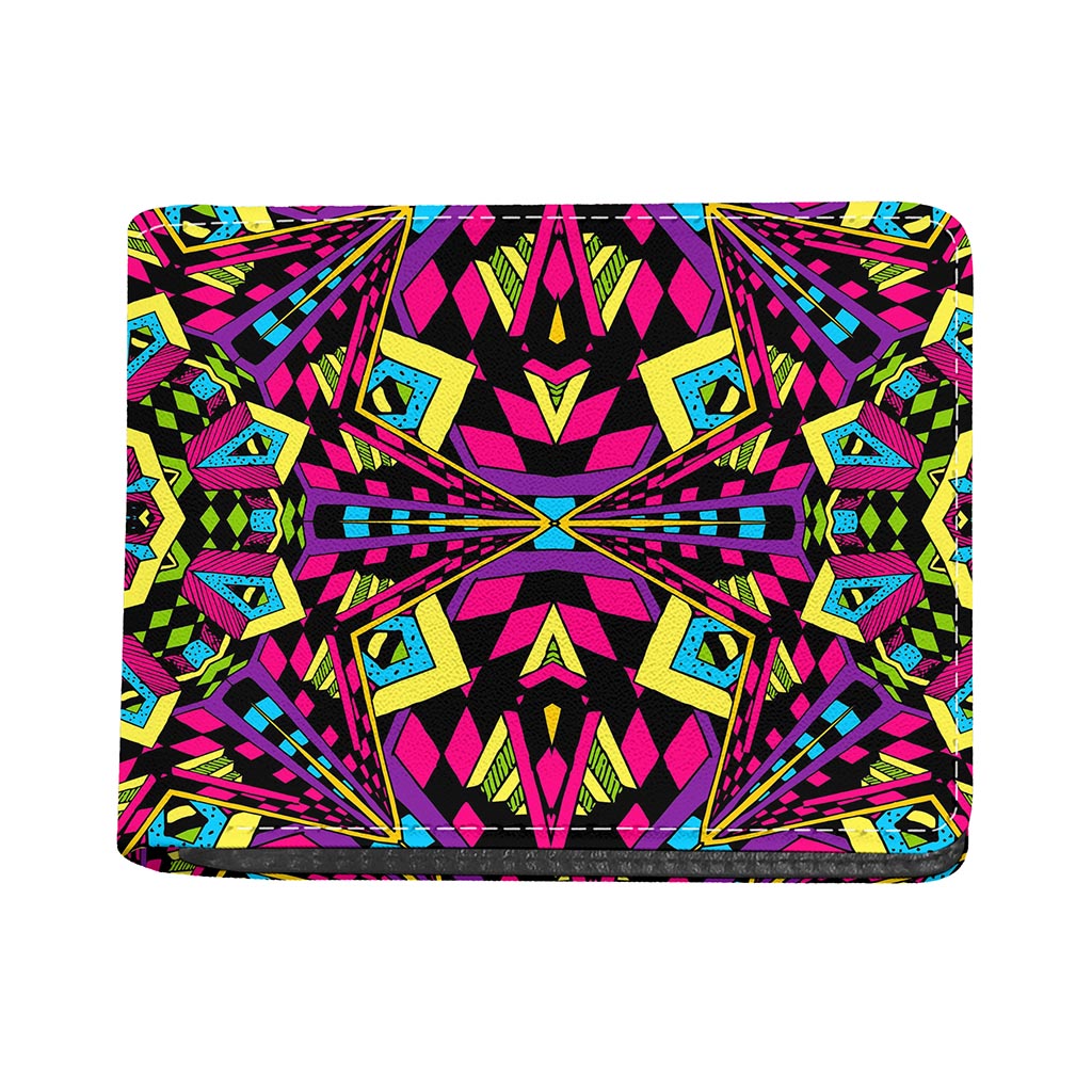 Psychedelic Ethnic Trippy Print Bifold Wallet