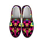 Psychedelic Ethnic Trippy Print Black Slip On Sneakers