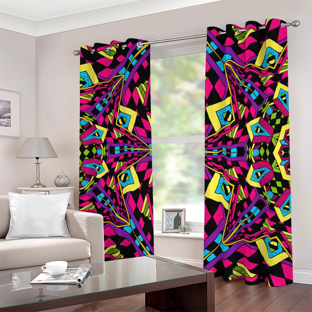 Psychedelic Ethnic Trippy Print Blackout Grommet Curtains