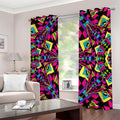 Psychedelic Ethnic Trippy Print Dimout Grommet Curtains