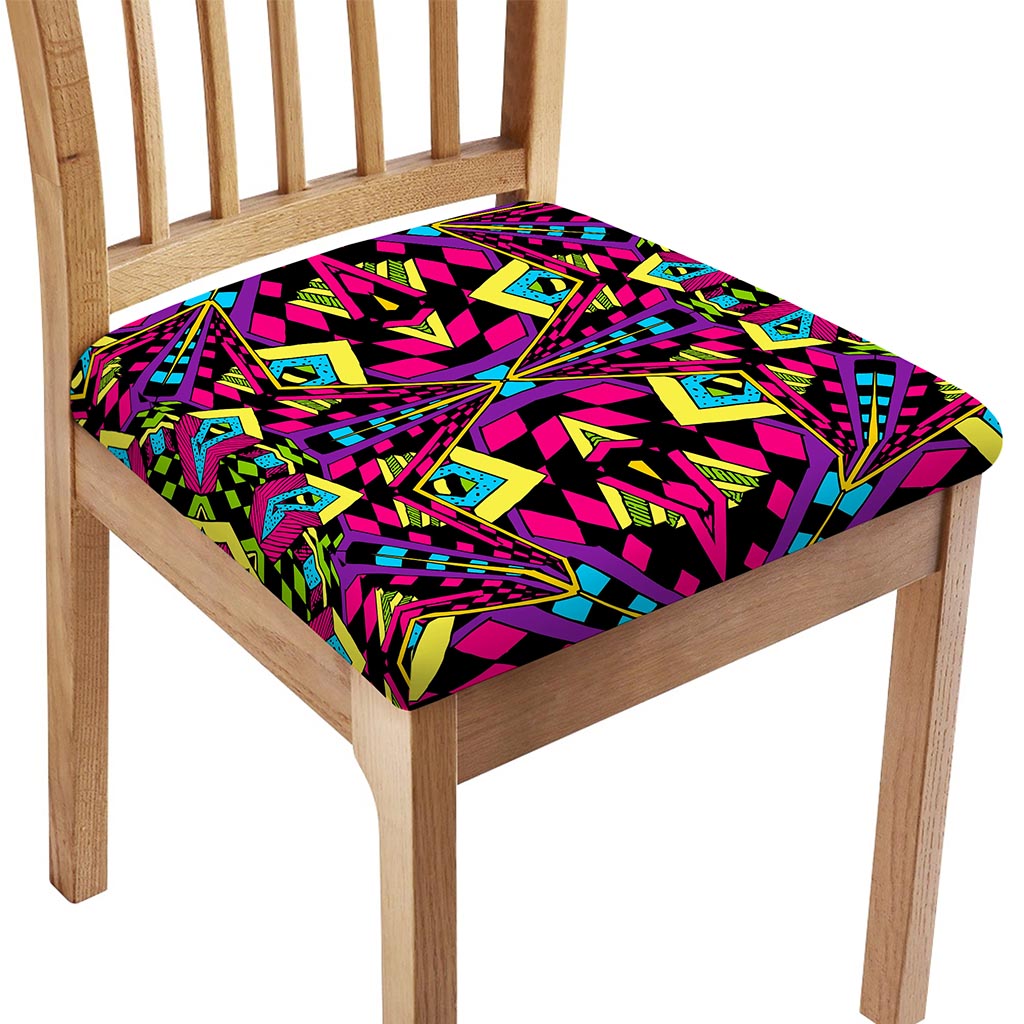 Psychedelic Ethnic Trippy Print Chair Cushion Cover