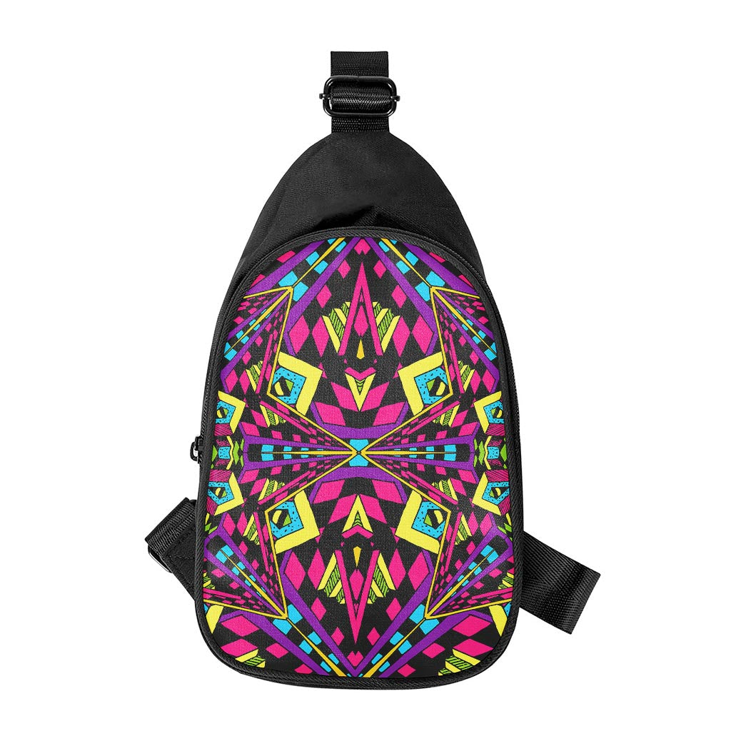 Psychedelic Ethnic Trippy Print Chest Bag