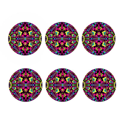Psychedelic Ethnic Trippy Print Coaster Set
