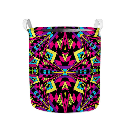 Psychedelic Ethnic Trippy Print Collapsible Laundry Basket