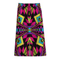 Psychedelic Ethnic Trippy Print Cotton Front Slit Maxi Skirt