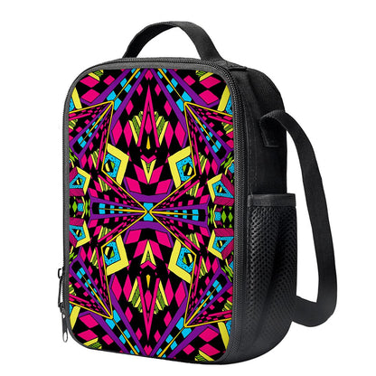 Psychedelic Ethnic Trippy Print Crossbody Lunch Bag