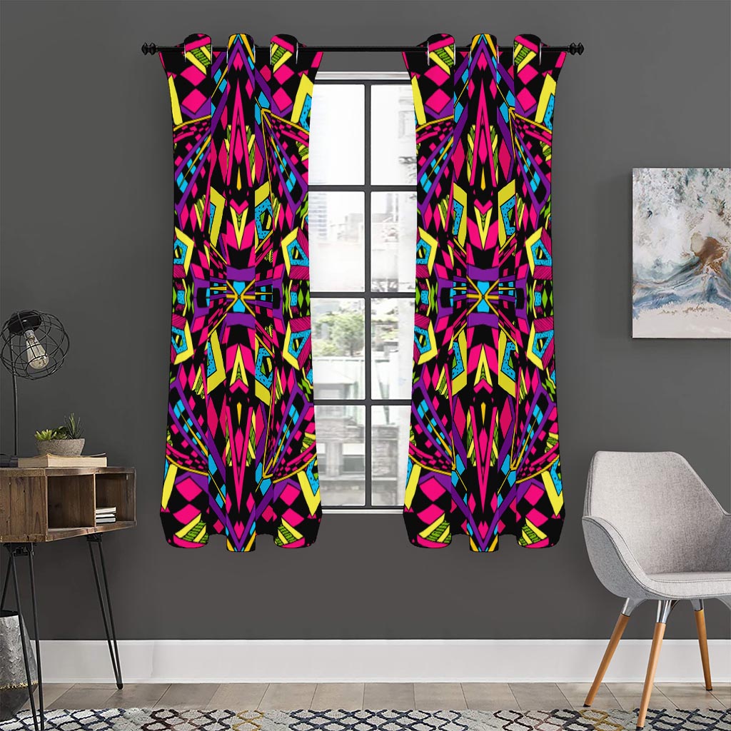 Psychedelic Ethnic Trippy Print Curtain
