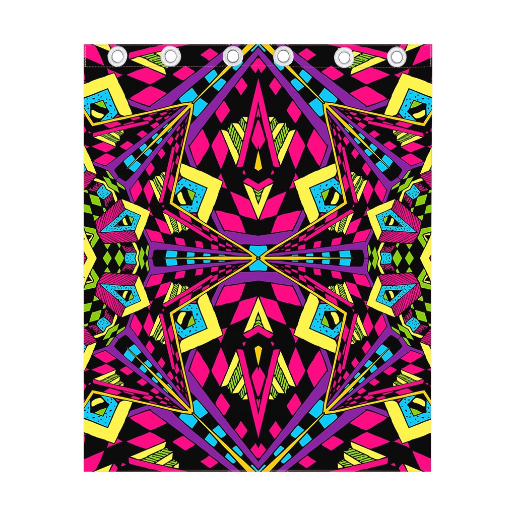 Psychedelic Ethnic Trippy Print Curtain