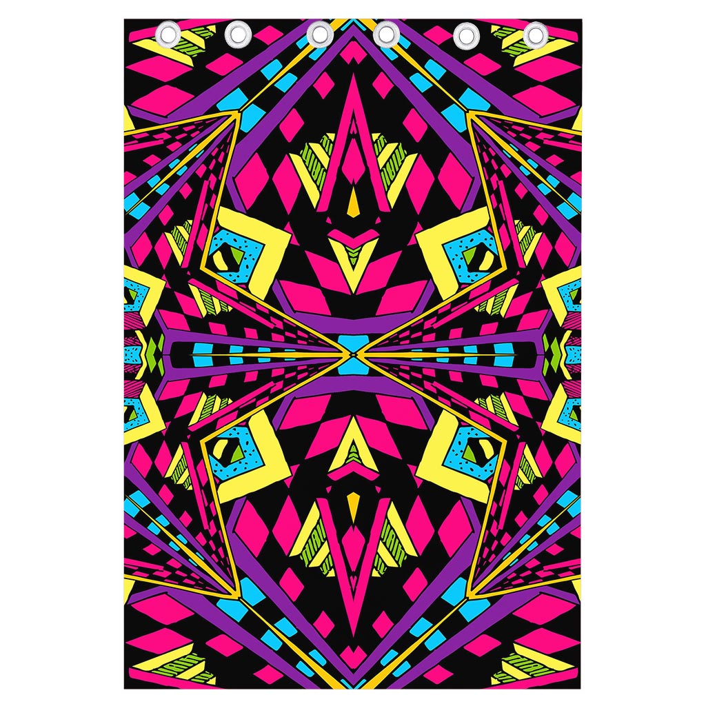 Psychedelic Ethnic Trippy Print Curtain