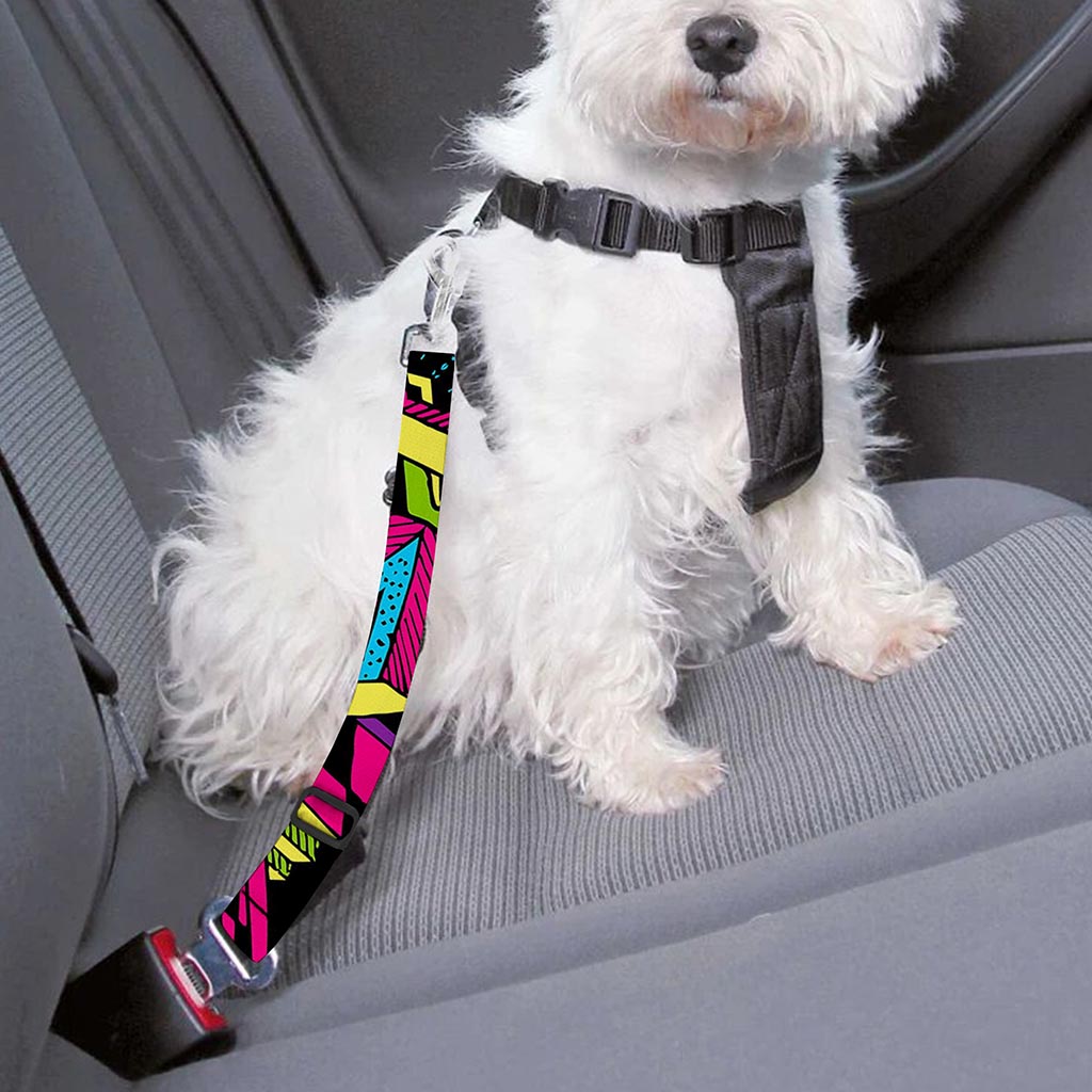 Psychedelic Ethnic Trippy Print Dog Seat Belt