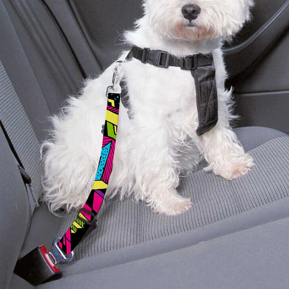 Psychedelic Ethnic Trippy Print Dog Seat Belt