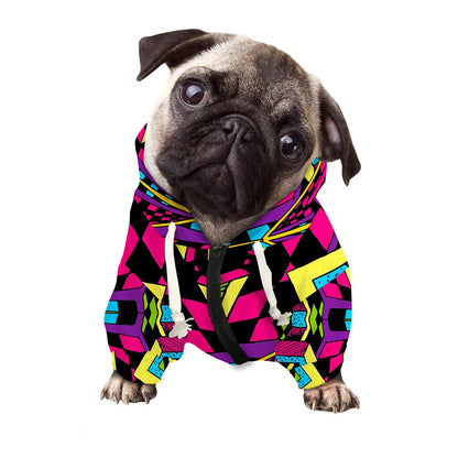 Psychedelic Ethnic Trippy Print Dog Zip Up Hoodie