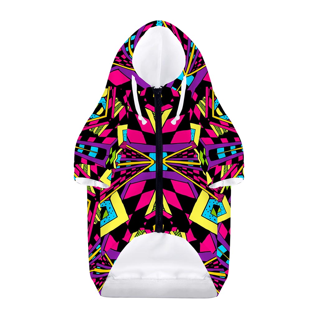 Psychedelic Ethnic Trippy Print Dog Zip Up Hoodie