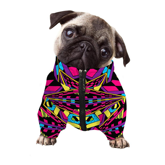 Psychedelic Ethnic Trippy Print Dog Zip Up Jacket