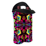 Psychedelic Ethnic Trippy Print Double Neoprene Wine Tote