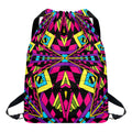 Psychedelic Ethnic Trippy Print Drawstring Backpack