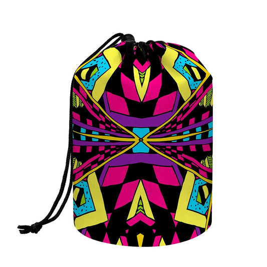 Psychedelic Ethnic Trippy Print Drawstring Makeup Bag