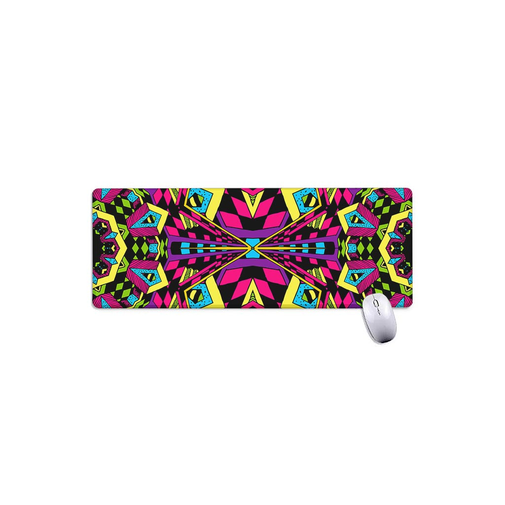 Psychedelic Ethnic Trippy Print Extended Mouse Pad