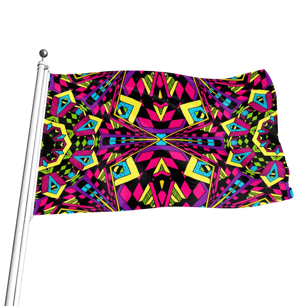 Psychedelic Ethnic Trippy Print Flag