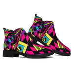 Psychedelic Ethnic Trippy Print Flat Ankle Boots
