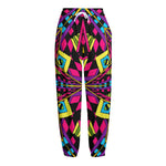Psychedelic Ethnic Trippy Print Fleece Lined Knit Pants