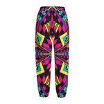 Psychedelic Ethnic Trippy Print Fleece Lined Knit Pants