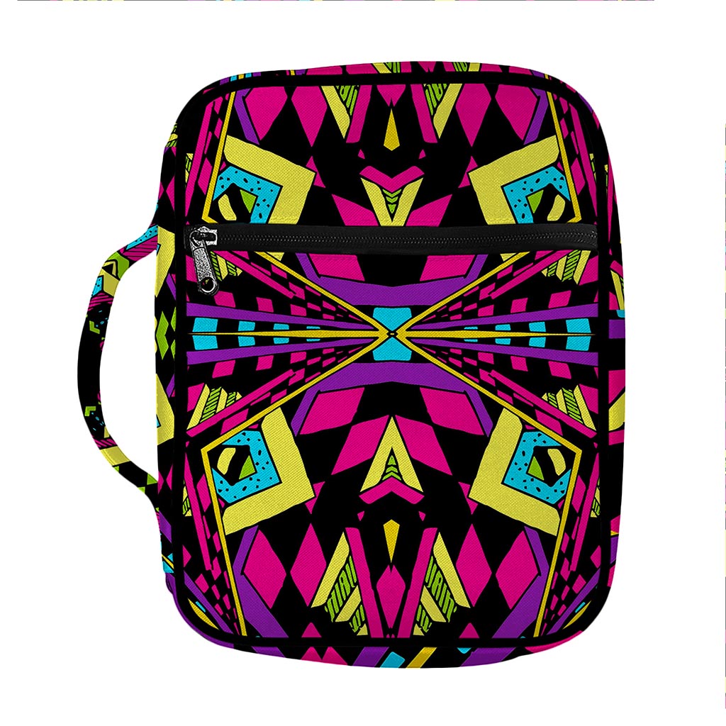 Psychedelic Ethnic Trippy Print Front Pocket Bible Bag